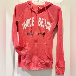 Sz Small Venice Beach, California waffle knit full zip hoodie